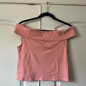 Vintage Coral Pink Off the Shoulder Top